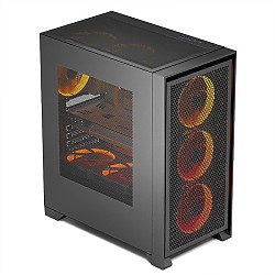 aigo 爱国者 YOGO T21黑色 电脑台式主机箱 多网孔散热（ATX主板/360水冷/高兼容性/8风扇位）