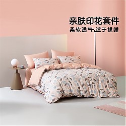 LOVO 乐蜗家纺 罗莱生活旗下品牌 床上磨毛四件套床单 格律 1.2米床(150x215被套)枕套*1