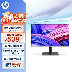 HP 惠普 ZHAN D24v Monitor 战系列 23.8英寸IPS显示器（1920*1080、100Hz、）