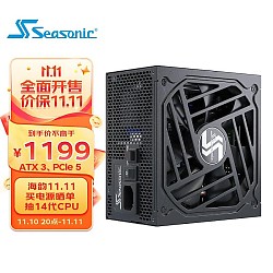 Seasonic 海韵 FOCUS GX1000 ATX3.0 1000W电脑电源（80PLUS金牌/PCIe5.0）