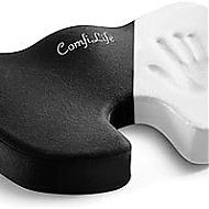 ComfiLife 高级舒适座垫 - 用于办公椅汽车座椅的垫子 - 缓解背部和坐骨问题（黑色）