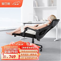 HBADA 黑白调 P53 电脑椅 人体工学椅 高配版-带脚托