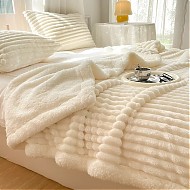 AIDLI A类毛毯双层加厚兔兔绒毯子 150*200cm 3.2斤