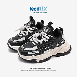 TEENMIX 天美意 儿童运动鞋黑色（加绒）