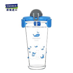 三光云彩 Flat Shaker系列 PC618 玻璃杯 450ml 蓝色鲸鱼(不可装开水)