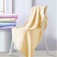 竹之锦 大浴巾 成人女士洗澡巾竹纤维大毛巾吸水裹巾黄色360g/条70×140cm