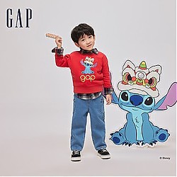 Gap 盖璞 【史迪奇联名】男女幼童抓绒卫衣