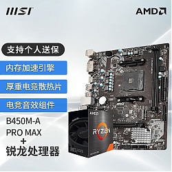AMD 锐龙R5 5600G 核显 搭微星MSI B450M-A PRO MAX 板U