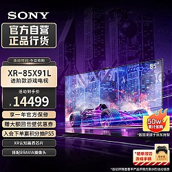 SONY 索尼 XR-85X91L 85英寸 高性能游戏电视 (X90L进阶款) XR认知芯片 4K120Hz 智能摄像头 PS5理想搭档
