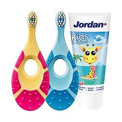 88VIP：Jordan 儿童软毛牙刷1段2支+防蛀防龋儿童牙膏1段1支+赠杯子