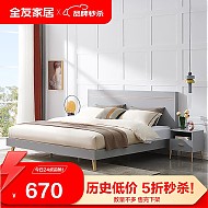 QuanU 全友 意式轻奢双人床 床屏可储物 主卧室框架床双色可选126802B