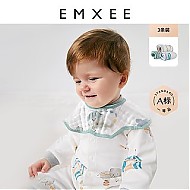 EMXEE 嫚熙 婴儿花瓣围嘴口水巾3条