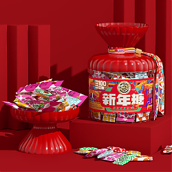 徐福记 红色桶装420g 包装升级 新年糖果 年货 混合口味 休闲零食 喜糖