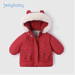 JELLYBABY 冬季儿童女童兔耳帽棉衣棉服外套