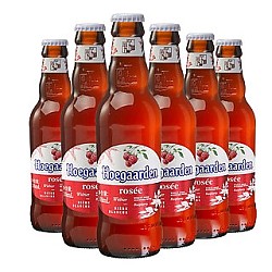 年货先到家：Hoegaarden 福佳 玫瑰红啤酒精酿果啤 248ml*6瓶