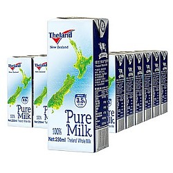 88VIP：Theland 纽仕兰 3.5g蛋白质全脂纯牛奶250ml*24盒营养高钙早餐奶 1件装