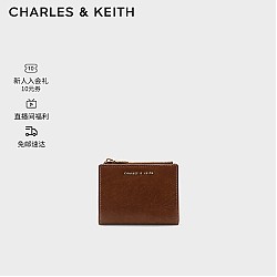 CHARLES & KEITH CHARLES&KEITH质感纯色包女包多卡位短CK6-10680907 Chocolate XXS
