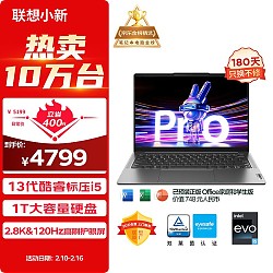 Lenovo 联想 笔记本电脑小新Pro14轻薄本 英特尔酷睿i5 14英寸超能本灰