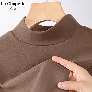 La Chapelle City 拉夏贝尔 女士双面德绒半高领修身打底衫