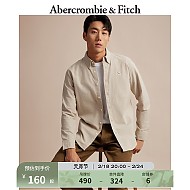 Abercrombie & Fitch 男装 美式通勤休闲刺绣Logo复古牛津长袖 330222-1