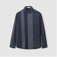 Hieiika 海一家 时尚条纹长衬2024春季舒适休闲男士长袖衬衫