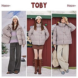a02 冬季羽绒服女2023韩版加厚立领短款外套小个子鸭绒面包服