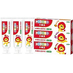 88VIP：LION KODOMO 小狮王 木糖醇儿童牙膏水果味50g×3支