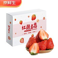 京觅 京鲜生 丹东99红颜奶油草莓 500g礼盒装 新鲜水果礼盒