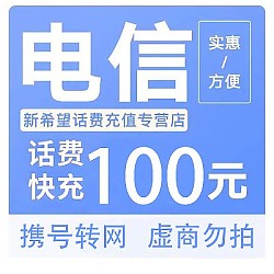 中国电信 单网话费　100元