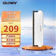 PLUS会员：GW 光威 GLOWAY 光威 天策系列 DDR4 3200MHz 台式机内存 马甲条 皓月白 16GB