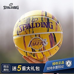 SPALDING 斯伯丁 篮球湖人马刺勇士队徽比赛耐磨7号橡胶篮球
