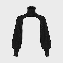 限尺码：ZARA 女士超短款个性设计感柔软舒适高领针织衫