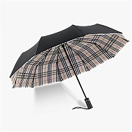 Neyankex 全自动双层雨伞超大加固十骨抗风折叠伞 英伦格纹-双层伞