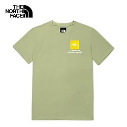 北面 短袖T恤男户外舒适印花短袖5K1C 绿色/3X3 XL