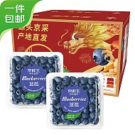 Mr.Seafood 京鲜生 云南蓝莓 2盒装 约125g/盒 15mm+ 新鲜水果礼盒 源头直发 包邮