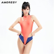 AMORESY Leucothea系列性感彩色三角裤丁字款两件套温泉泳衣 橙色 M