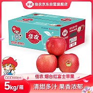 Goodfarmer 佳农 烟台红富士苹果 5kg装  单果重190g以上  新鲜水果礼盒