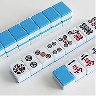 隆玉隆玉家用麻将牌手搓大号42mm天蓝色144张麻将全国通用 附赠桌布