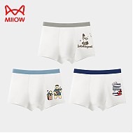 Miiow 猫人 夏季男童内裤 平角底裤 3条