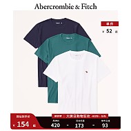 Abercrombie & Fitch 男装套装 3件装美式休闲通勤经典简约运动圆领短袖T恤 326007-1 绿色 、藏青和白色 M (180/100A)