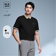 HLA 海澜之家 轻商务时尚系列POLO衫24夏季新款珠地网眼撞色短袖男