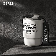 germ 格沵 可口可乐联名水杯咖啡杯大容量双饮车载杯子竹简款保温杯 水墨白360ML