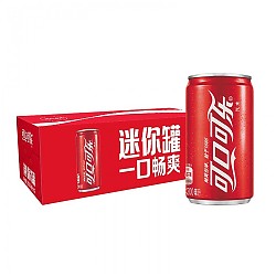 PLUS会员：可口可乐 汽水 碳酸饮料 200ml*12罐 整箱装 迷你摩登罐
