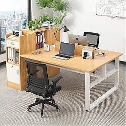 普派 Plus会员:普派办公电脑桌办公室工作台职员工桌子双人位150cm