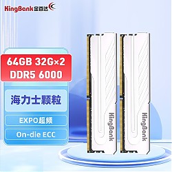 KINGBANK 金百达 银爵系列 DDR5 6000MHz 台式机内存 马甲条 64GB（32GB*2）