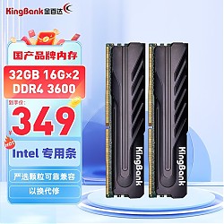 KINGBANK 金百达 黑爵系列 DDR4 3200MHz 台式机内存 马甲条 黑色 32GB 16GBx2