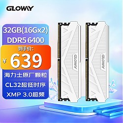 GLOWAY 光威 32GB(16GBx2)套装 DDR5 6400 台式机内存条 天策系列 海力士M-die颗粒 CL32