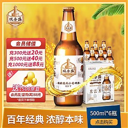 双合盛 精酿啤酒 德式小麦老北京品牌 麦香浓郁 500ml*6瓶 大瓶装整箱装