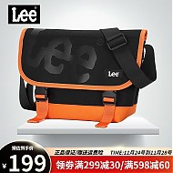 Lee 男包单肩包邮差包男士斜挎包潮流时尚学生通勤大容量13英寸电脑包 橙色经典版
