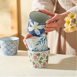 KAWASIMAYA 川岛屋 日式小茶杯围炉煮茶陶瓷喝茶杯子功夫茶具主人杯单个品茗杯 茶杯-粉色樱花
